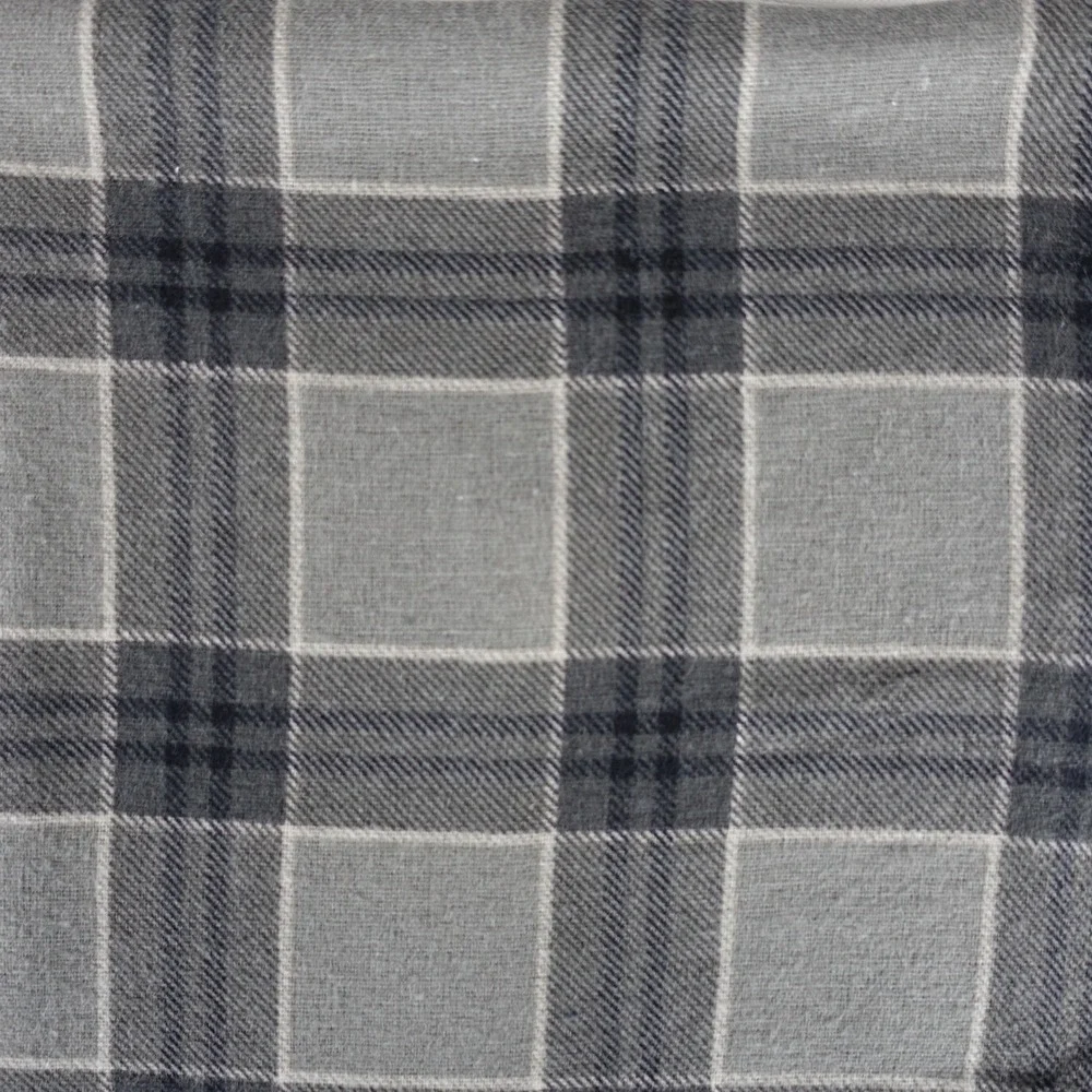 Cuddl Duds King Sheet Set Heavyweight Flannel Gray Plaid 100% Brushed Cotton NEW